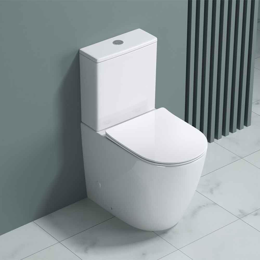 Comfort Height Close Coupled Toilet with Soft Close Seat and Cistern Eldery Disabled WC Raised Height Pan