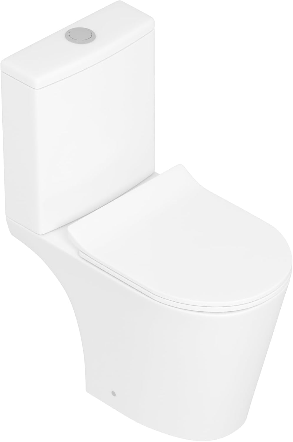 Rimless Close Coupled Toilet with Slim Soft Close Seat and Dual Flush Cistern