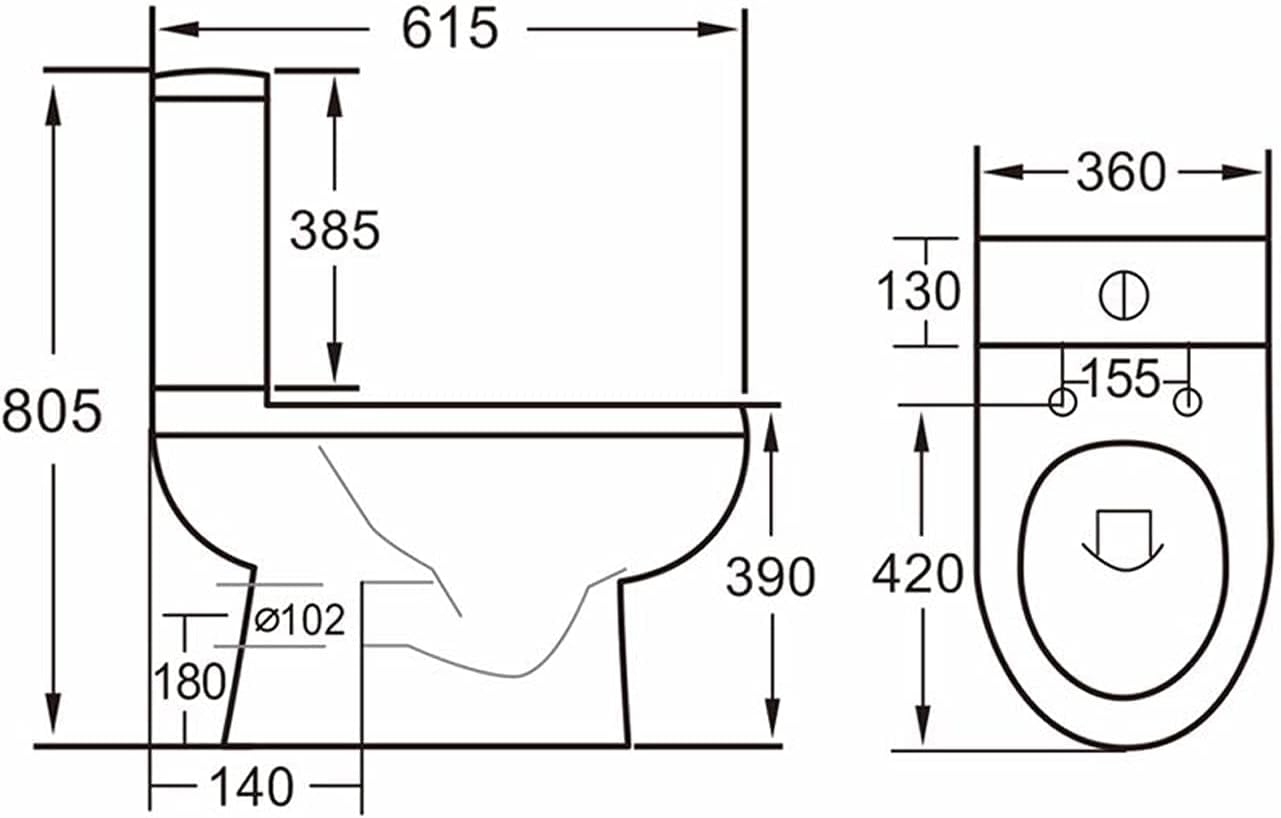 Modern Bathroom Cloakroom Close Coupled Toilet Space Saving Short Projection Small WC Toilets, Soft Close Seat, Curved D Shape Pan, Dual Flush Cistern System, White Gloss Ceramic