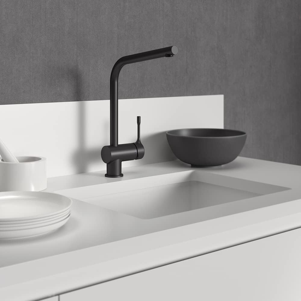Ceralook Single Lever l-Shape spout Kitchen tap,Silk Black