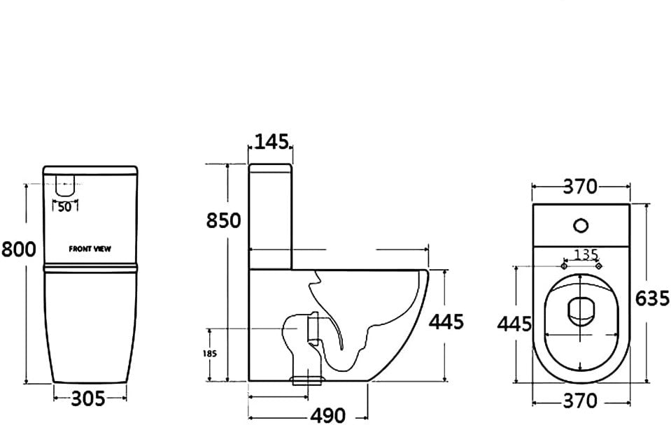 Comfort Height Close Coupled Toilet with Soft Close Seat and Cistern Eldery Disabled WC Raised Height Pan