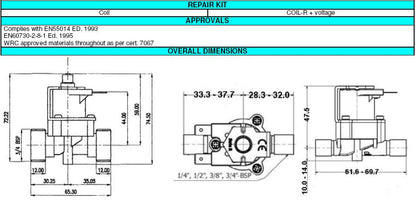 3/4 Plastic water solenoid valve 0.2-10Bar Latching