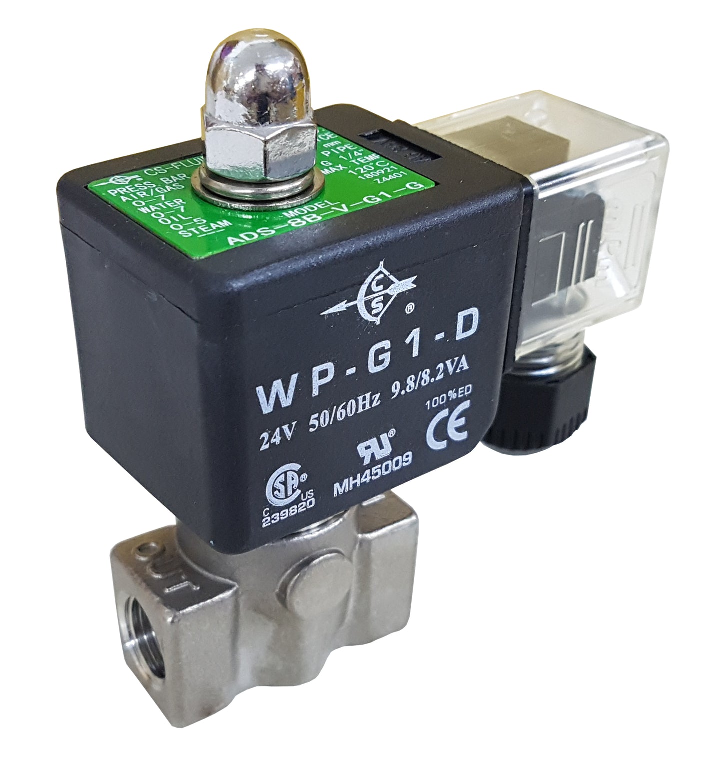 1/4 Stainless steel solenoid valve 0-10 Bar 2/2 N/Closed thread type  BSP (G)