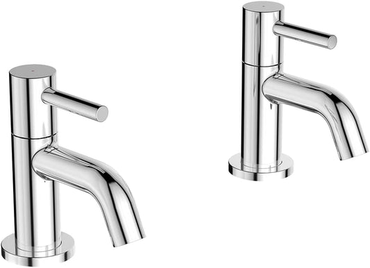 Ceraline Basin Pillar Taps, Chrome