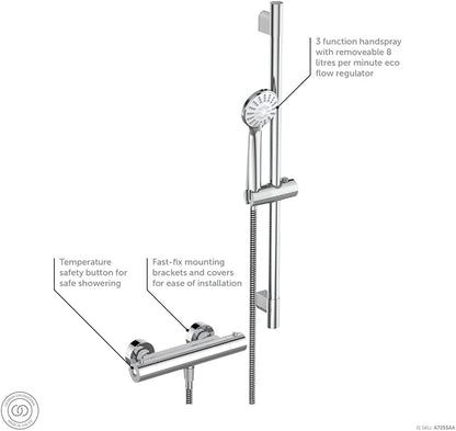 Ecotherm Thermostatic Shower Mixer, Chrome
