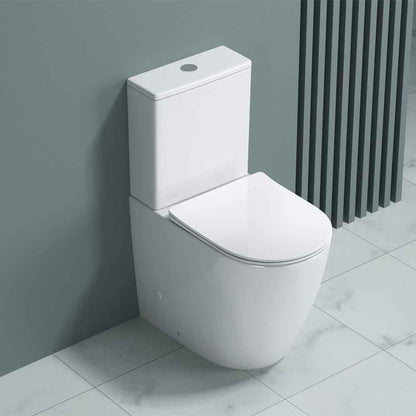 Comfort Height Close Coupled Toilet with Soft Close Seat and Cistern Eldery Disabled WC Raised Height Pan