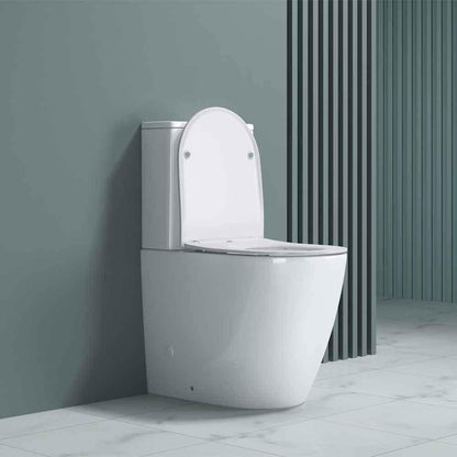 Comfort Height Close Coupled Toilet with Soft Close Seat and Cistern Eldery Disabled WC Raised Height Pan