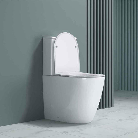 Comfort Height Close Coupled Toilet with Soft Close Seat and Cistern Eldery Disabled WC Raised Height Pan
