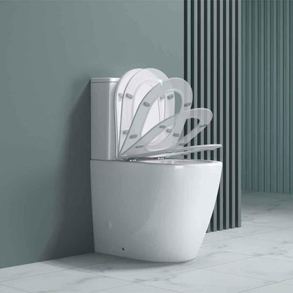 Comfort Height Close Coupled Toilet with Soft Close Seat and Cistern Eldery Disabled WC Raised Height Pan