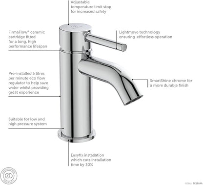 Ceraline Basin Mixer With Clicker Waste