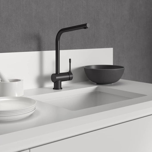 Ceralook Single Lever l-Shape spout Kitchen tap,Silk Black