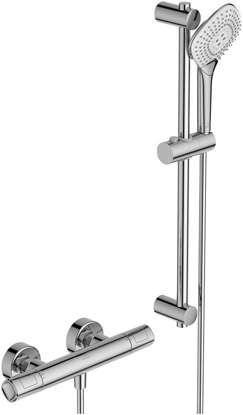 Ceratherm T100 Thermostatic Shower Mixer with kit, Chrome,