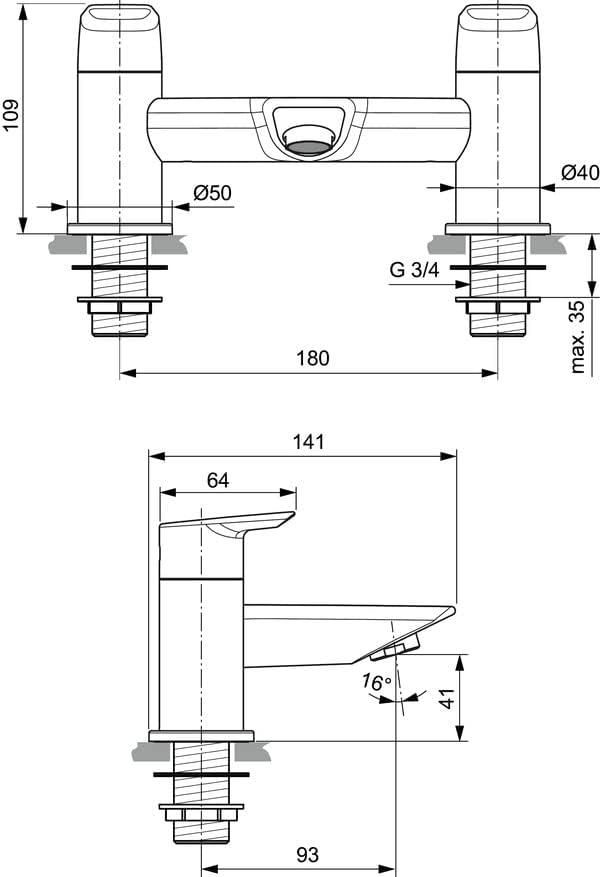 Tesi Dual Control Bath Filler