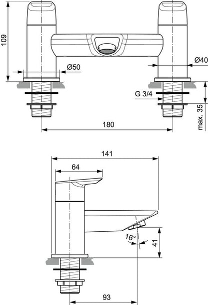 Tesi Dual Control Bath Filler