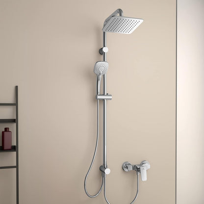 Rain Cube Dual Shower System for Exposed Shower Mixers, Chrome