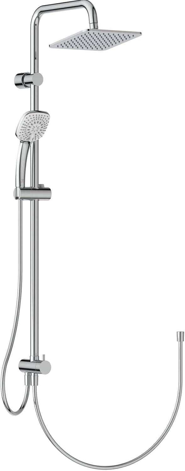 Rain Cube Dual Shower System for Exposed Shower Mixers, Chrome