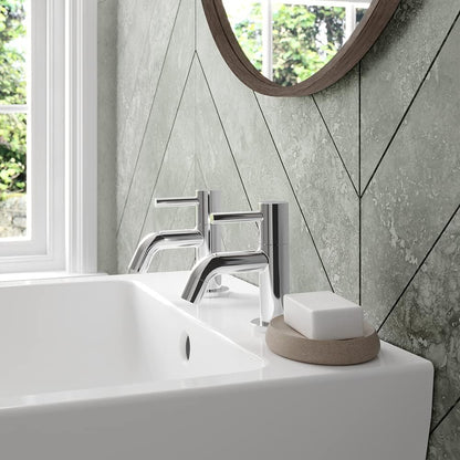 Ceraline Basin Pillar Taps, Chrome