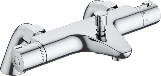 Thermostatic Bath Shower Mixer,Thermostatic Bath Mixer Tap,Bath Tap with Temperature Control,Solid Brass,Chrome Finished,Bathtub Mounted,(Bathtub Mounted)