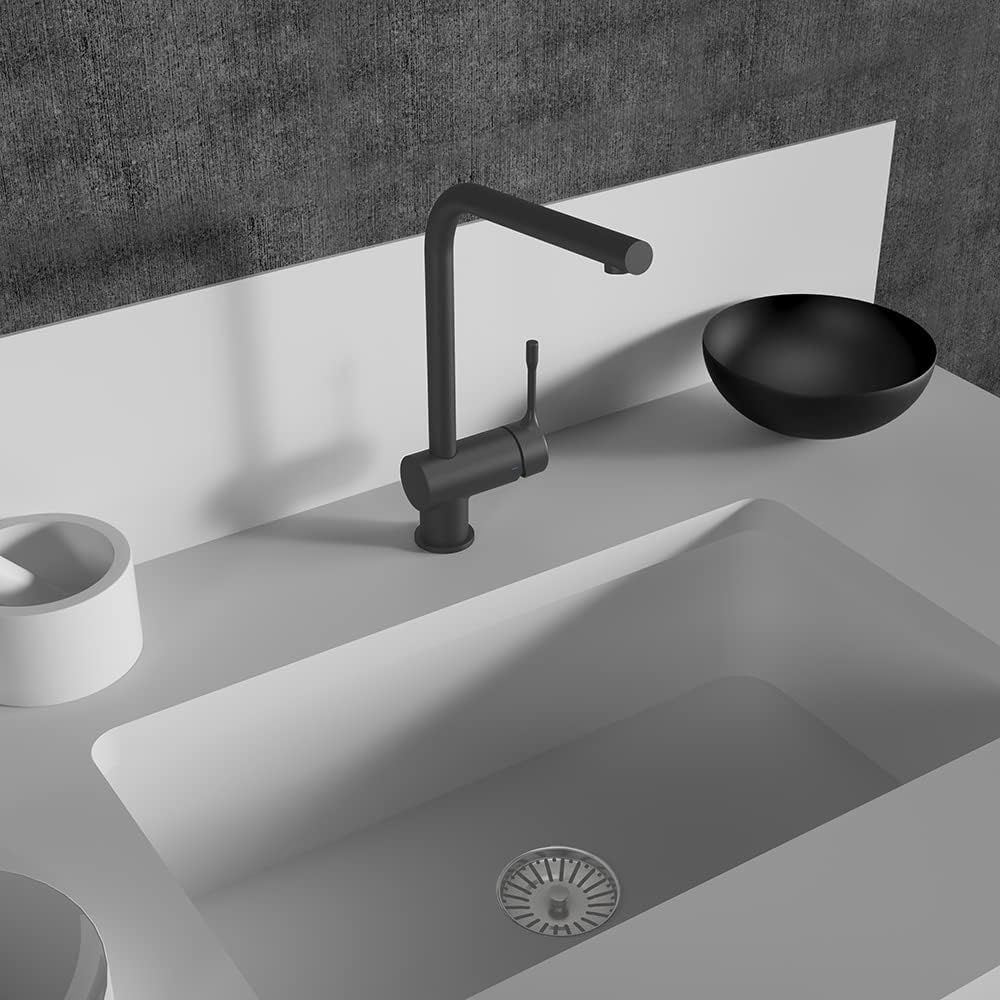 Ceralook Single Lever l-Shape spout Kitchen tap,Silk Black