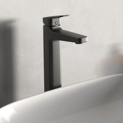 Ceraplan Single Lever Vessel Basin Mixer, BD255XG, Silk Black
