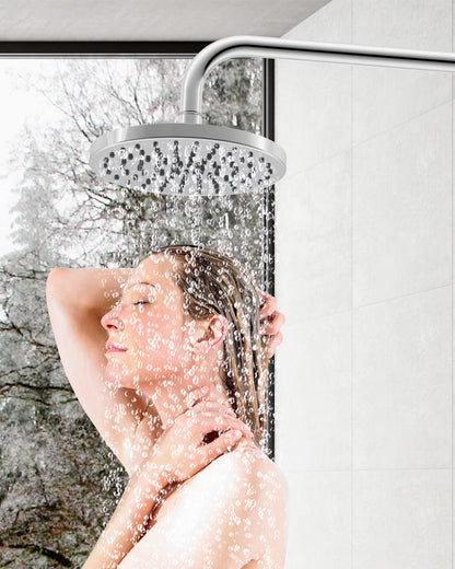 Fixed Shower Head 8 Inch Rainfall Showerhead,High Pressure,Swivel Spray Angle, Voluptuous Shower Experience, Easy Installation, Replacement Shower Heads, Stainless Steel Cover,Chrome