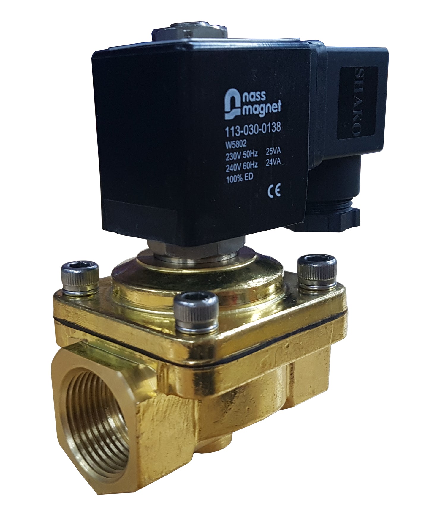 3/4 Brass solenoid valve 0-16 Bar 2/2 way Normally Closed Thread Type 3/4 BSP (G)