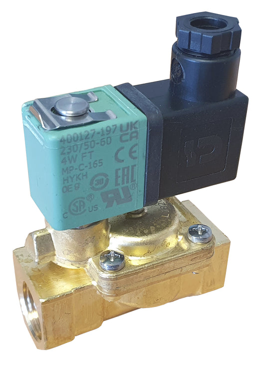 1/2 WRAS Brass water solenoid valve 2/2 N/Closed 0.3-16 Bar