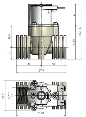 1/2 Plastic water solenoid valve 0.2-10 Bar N/Closed 5105BC