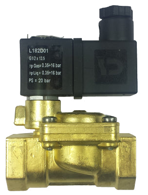 1/2 WRAS Brass water solenoid valve 2/2 N/Closed 0.3-16 Bar