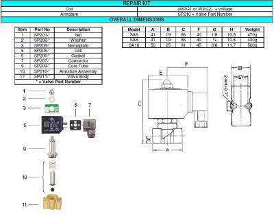 1/8, 1/4, 3/8 Steam Solenoid Valve 0-10 Bar 2/2 N/Closed BSP (G) thread type
